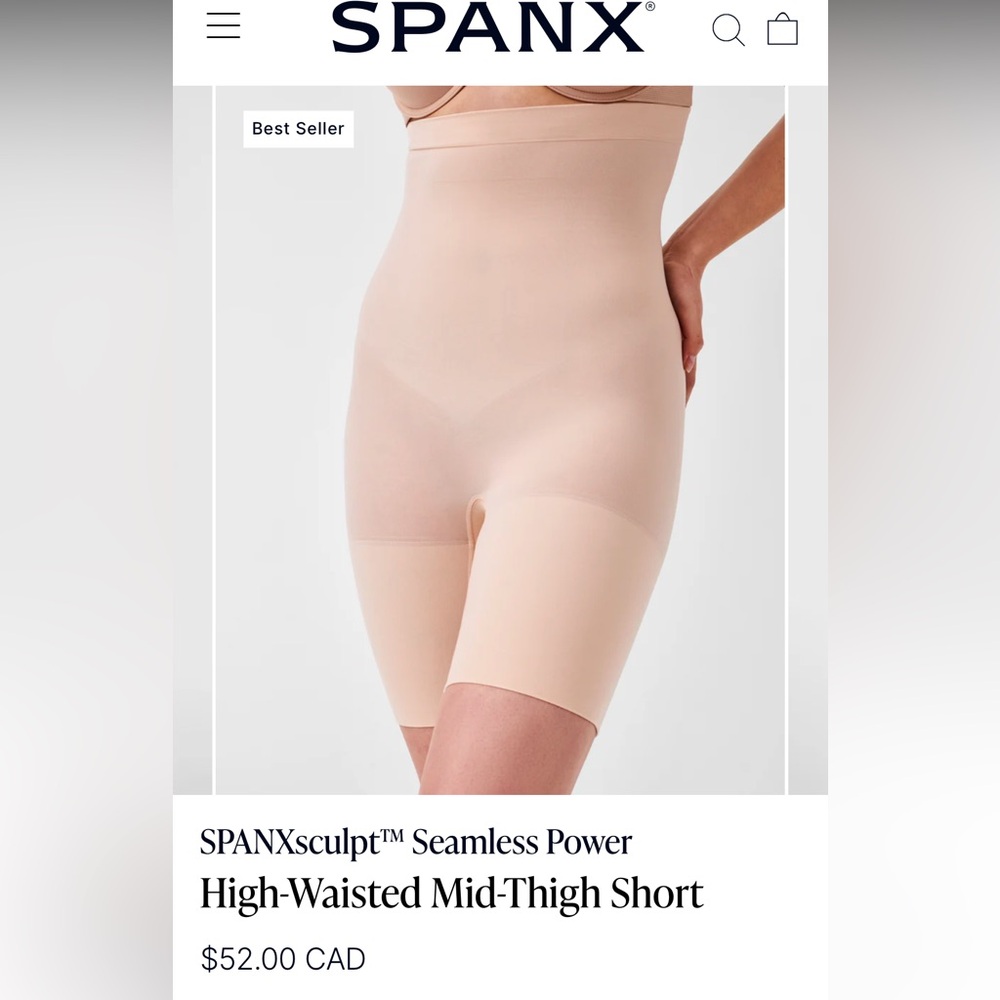 SPANX High-Waisted Shaper Short XL - Soft Nude